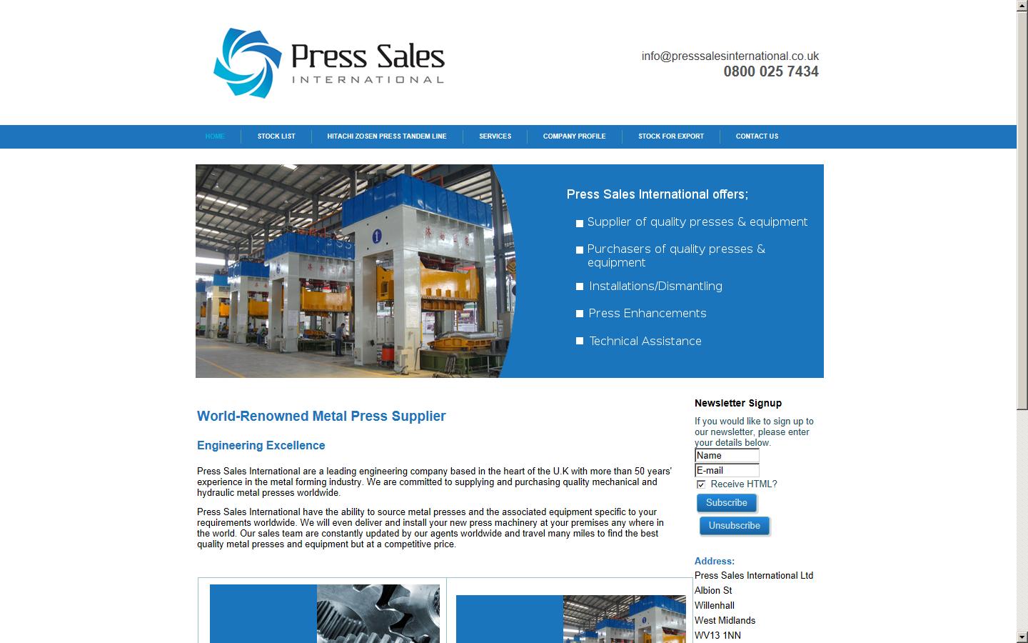 Press Sales International Website