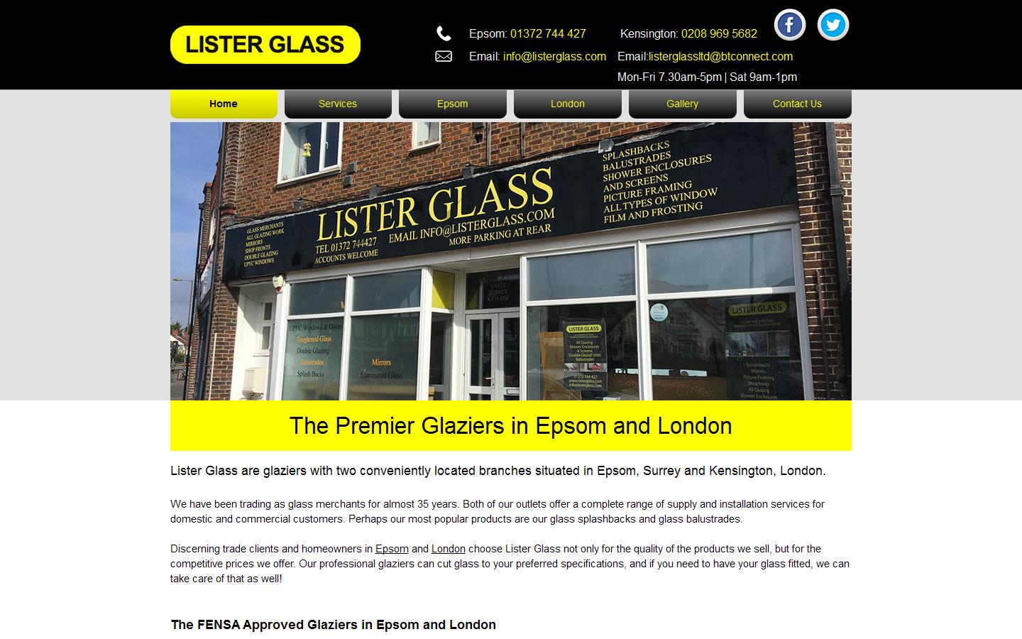 Lister Glass Website