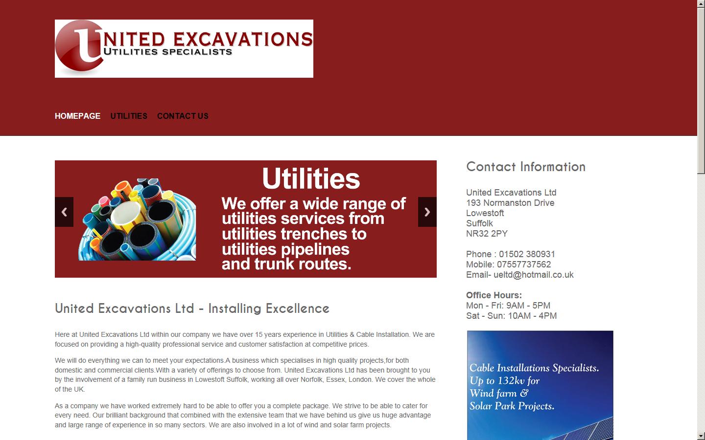 United Excavations Ltd Website