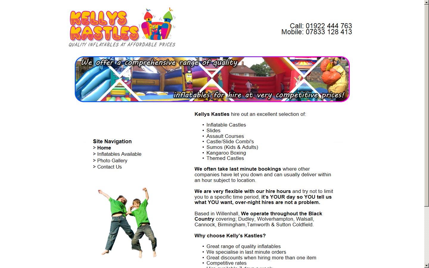 Kellys Kastles Website