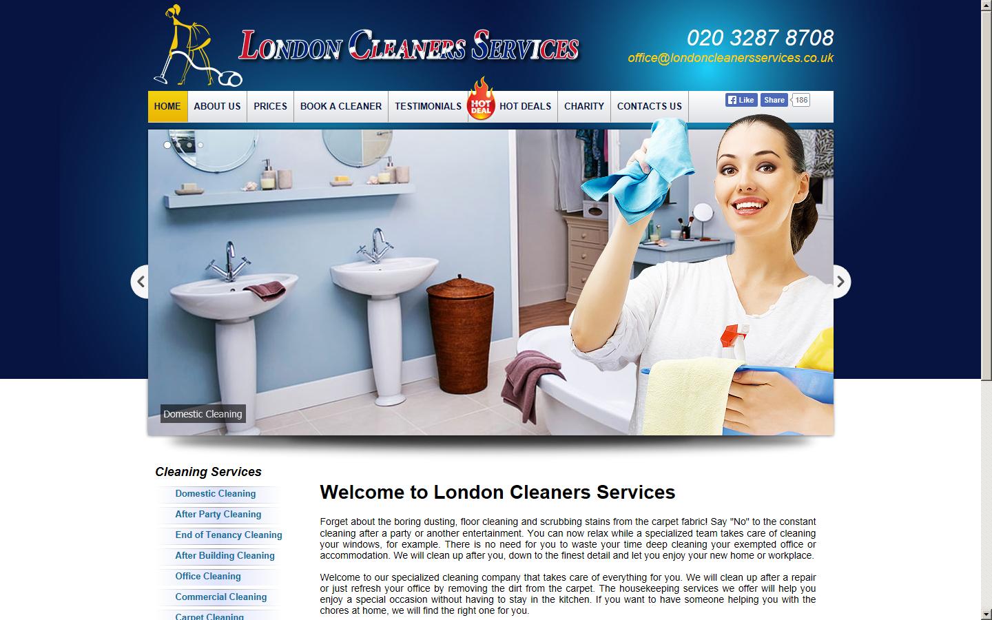 London Cleaners Services Website