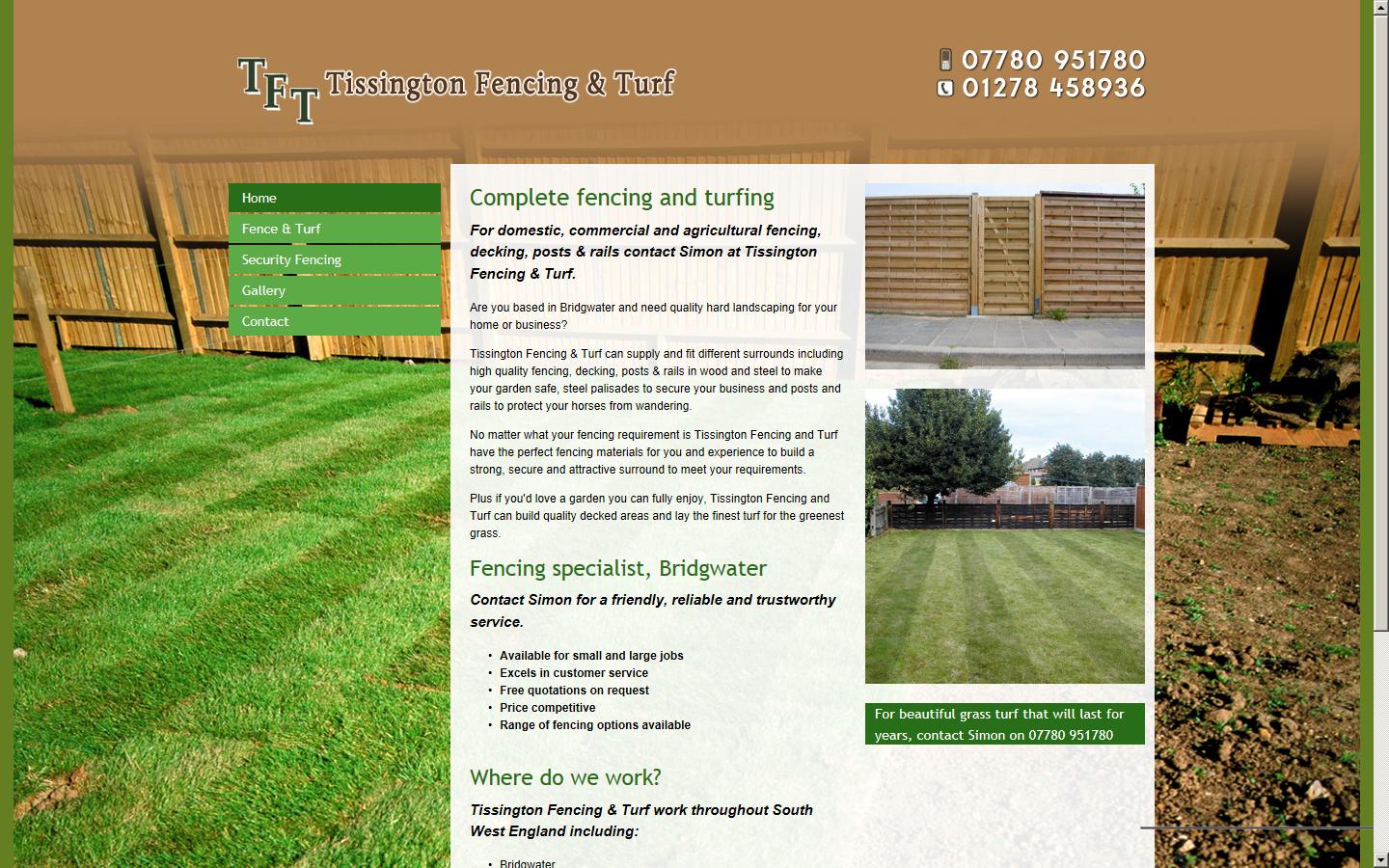Tissington Fencing & Turf Website
