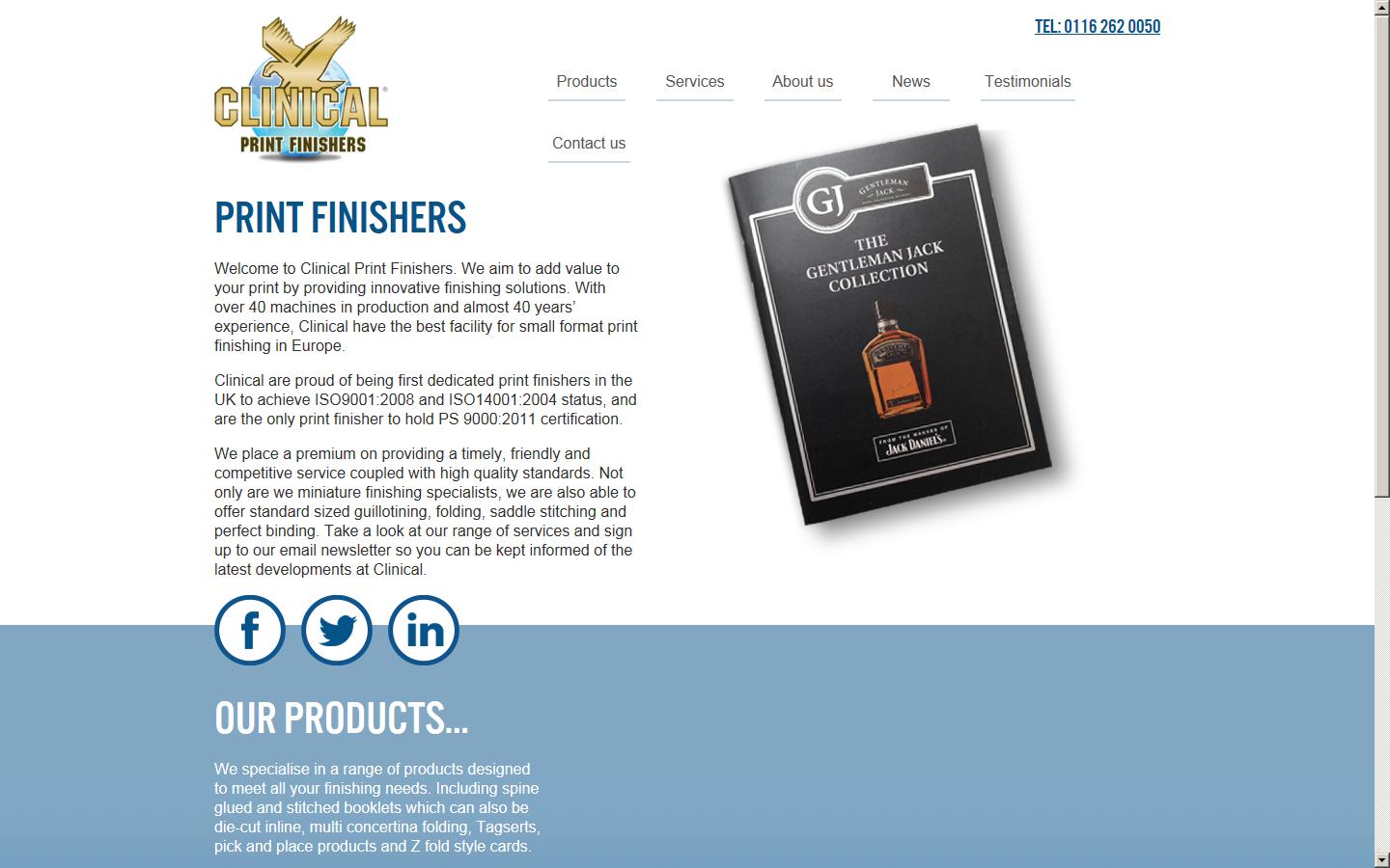 Clinical Print Finishers UK Ltd Website