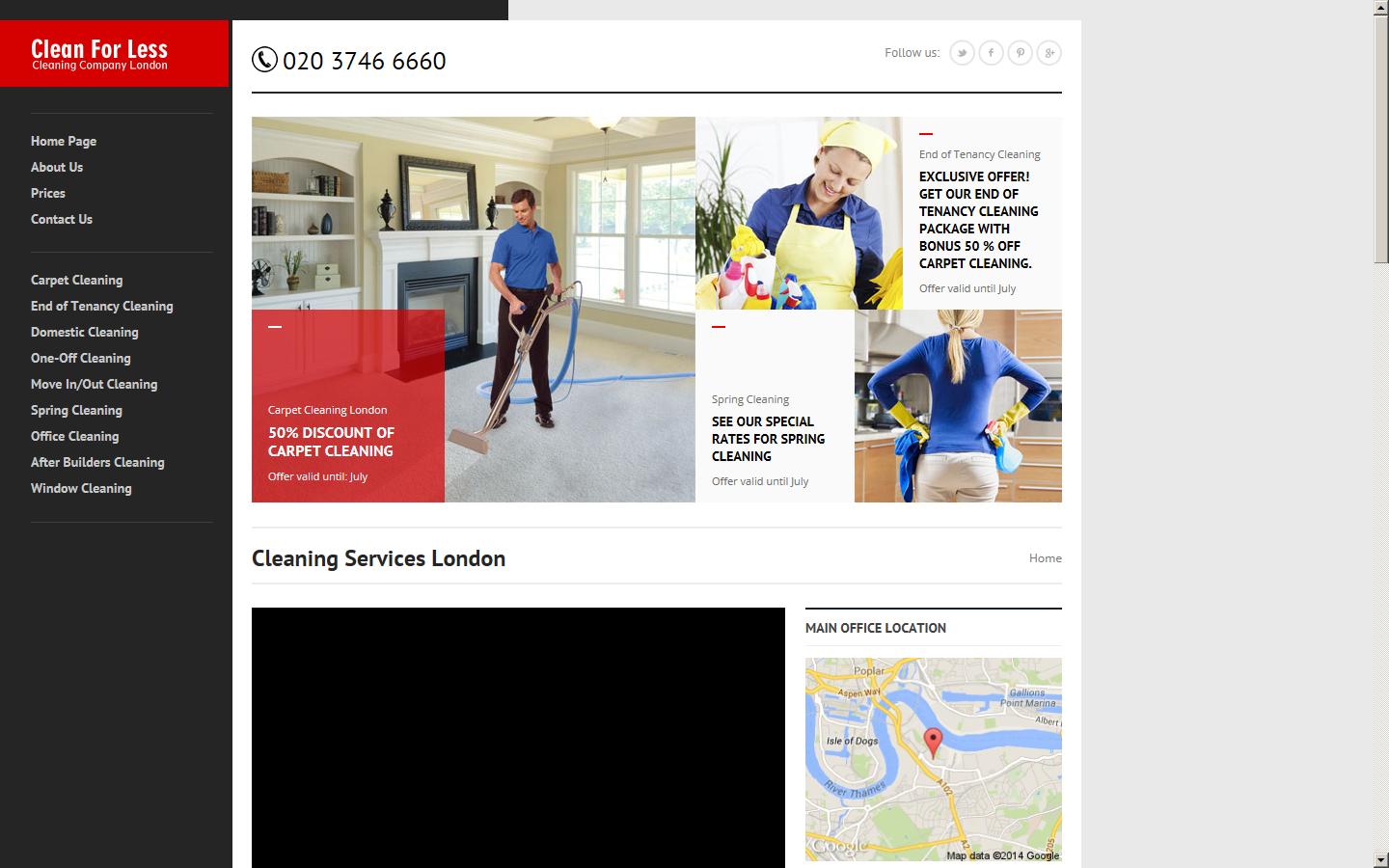 Clean For Less London Website