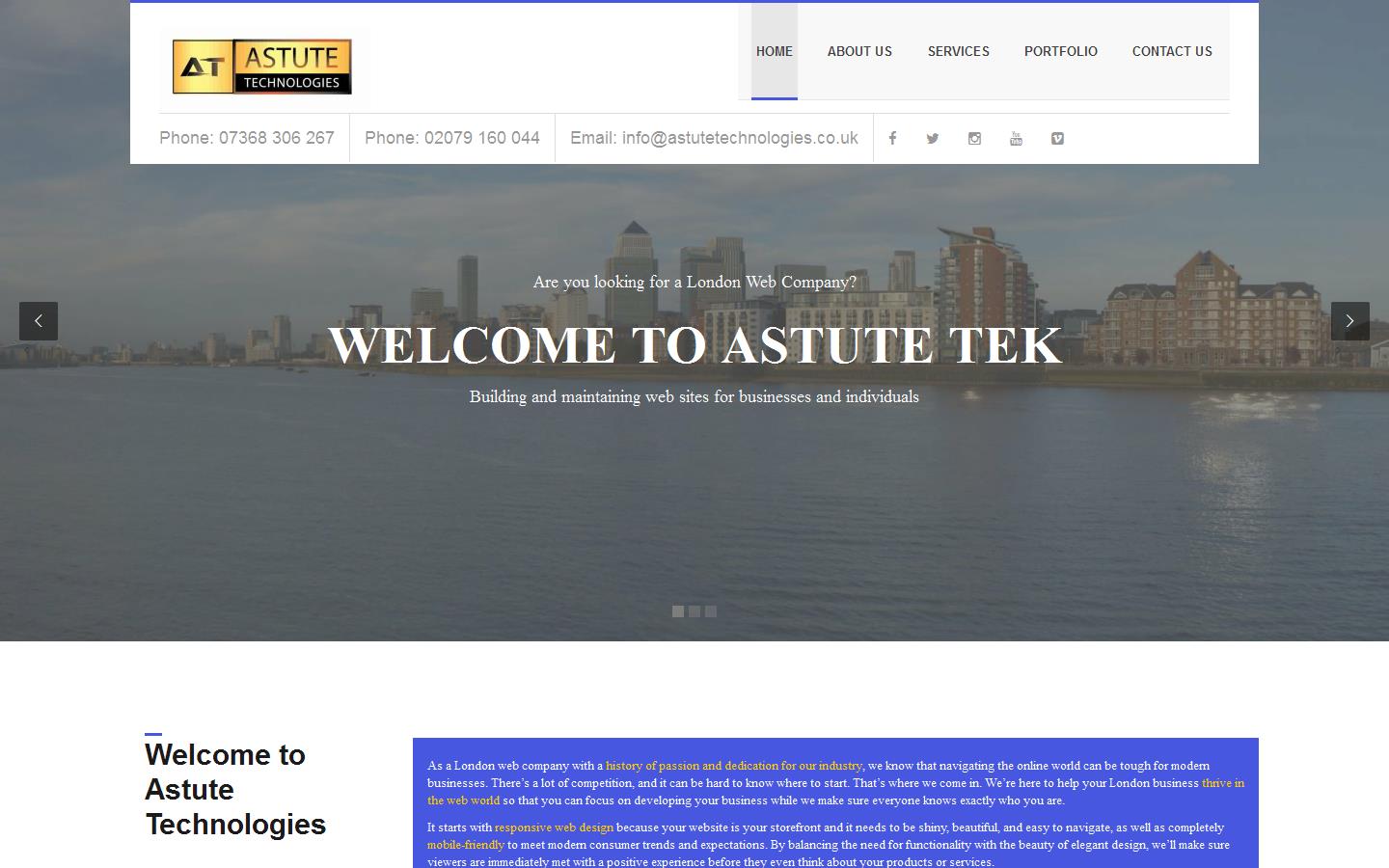 Astute Technologies Website