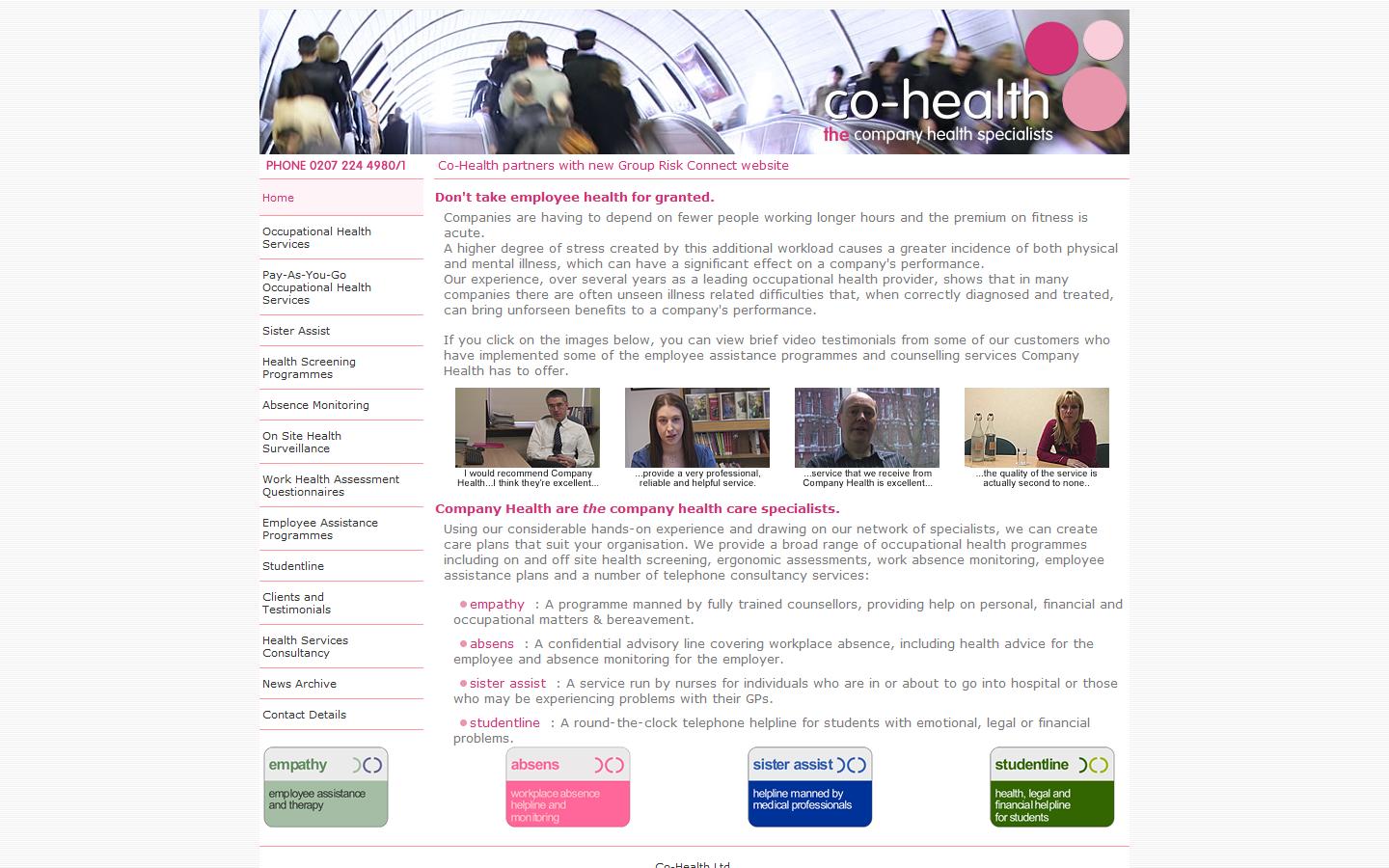 Co-Health Ltd Website