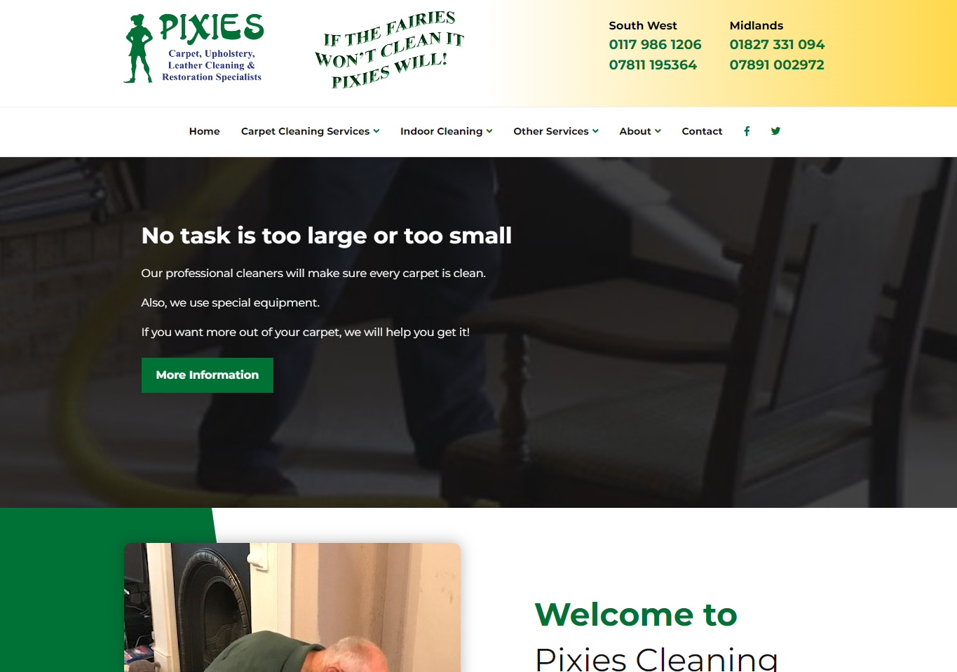Pixies Cleaning Website