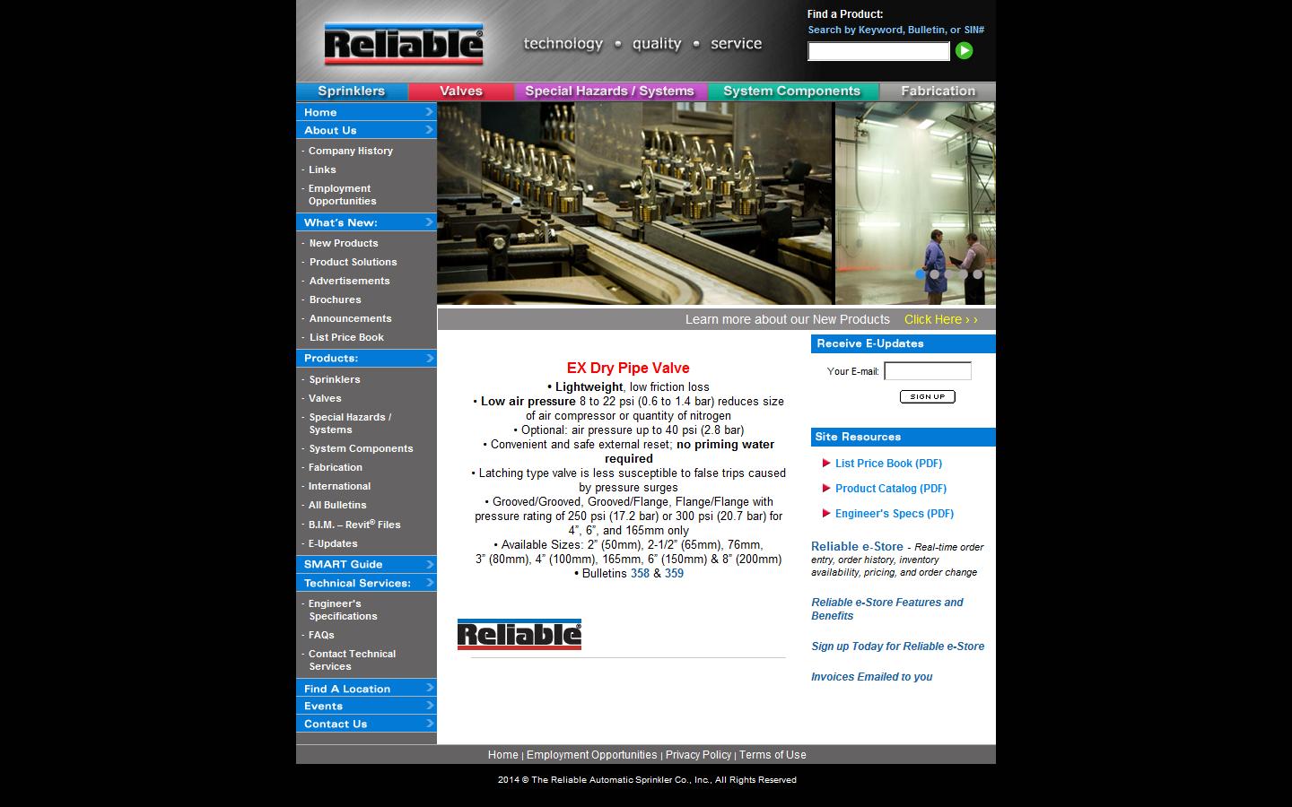 The Reliable Automatic Sprinkler Co Website