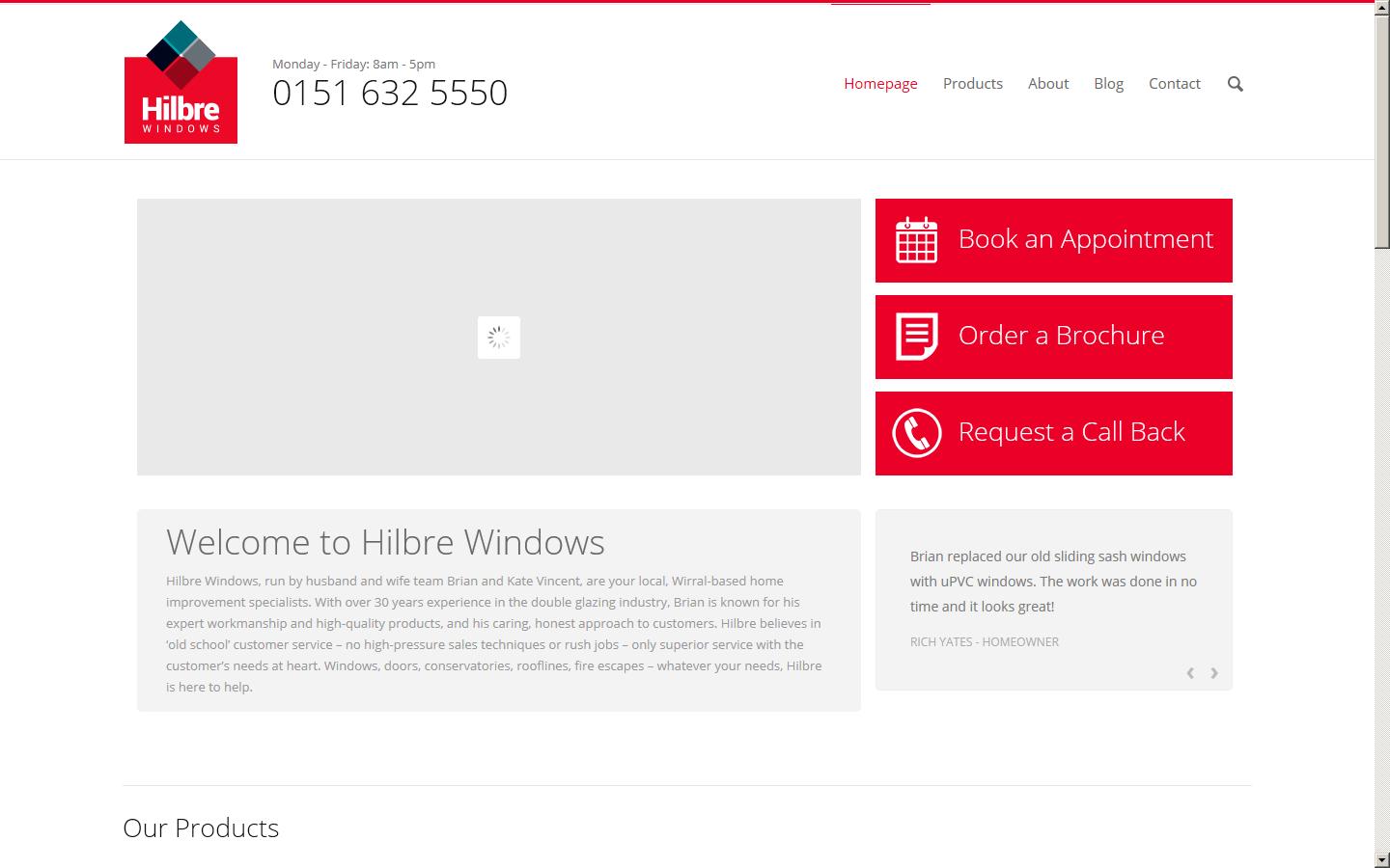 Hilbre Windows Website