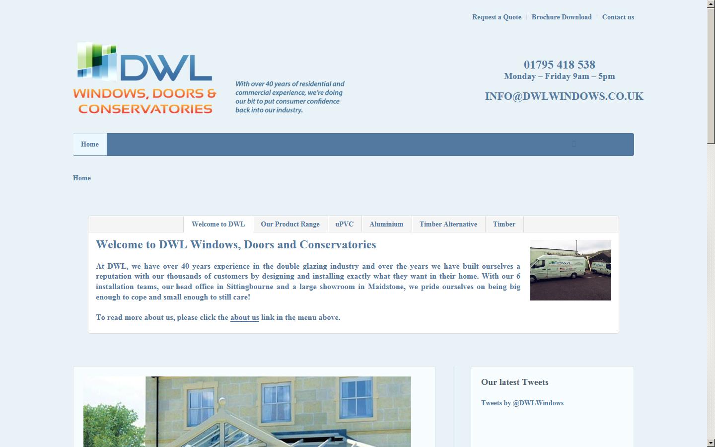 DWL Windows, Doors and Conservatories Website