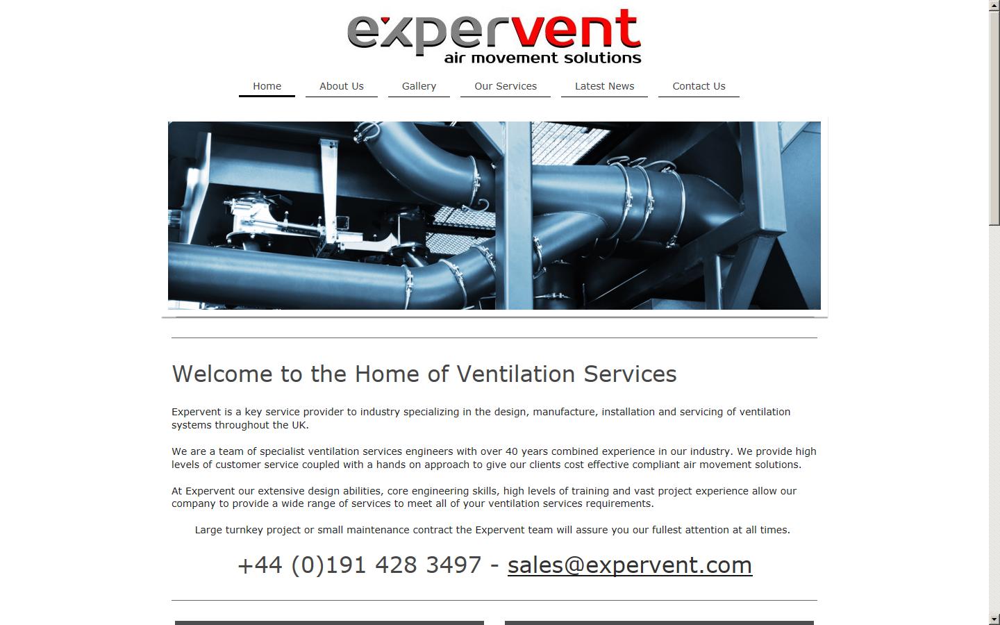 Expervent Air Movement Solutions Website