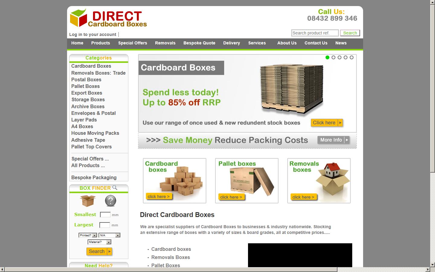 Direct Cardboard Boxes Website