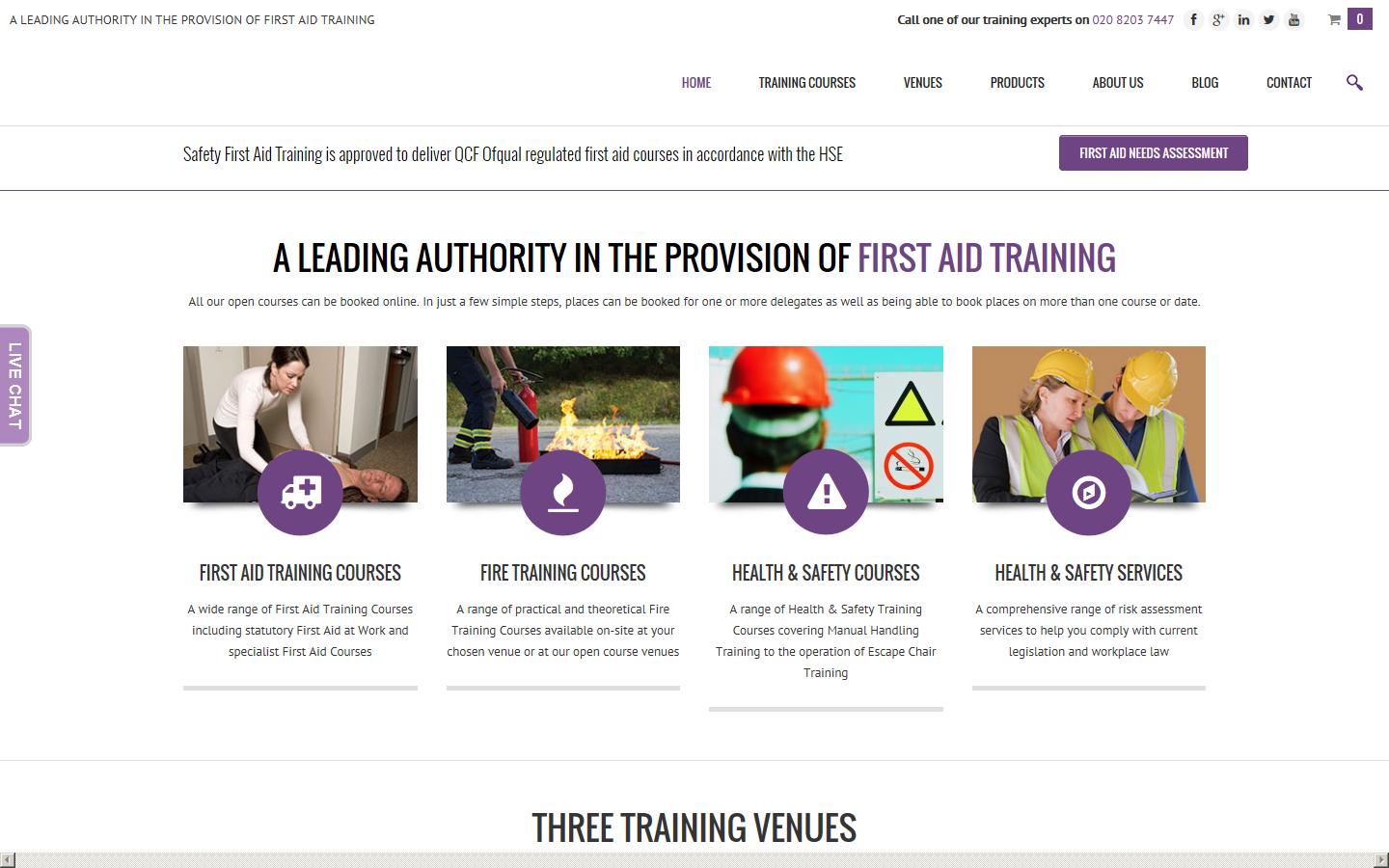 Safety First Aid Training Website
