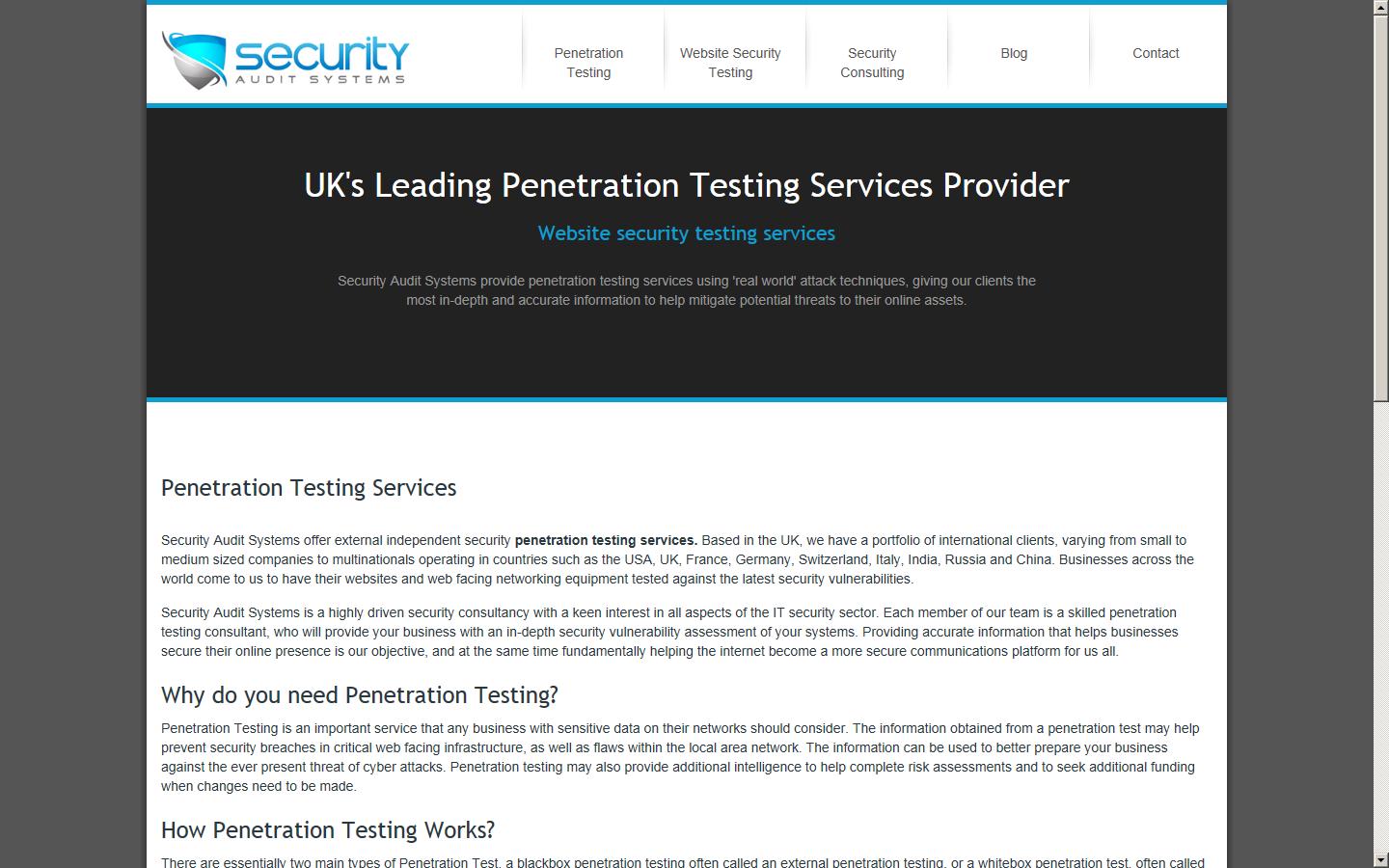 Security Audit Systems Website