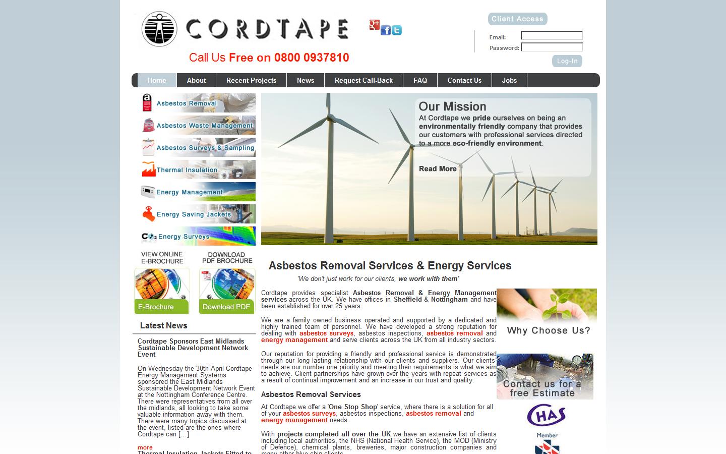 Cordtape Environmental Services Website