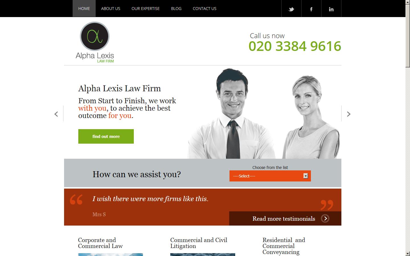 Alpha Lexis Law Firm Website