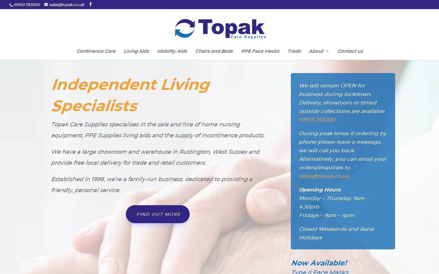 Topak Care Supplies Ltd Website