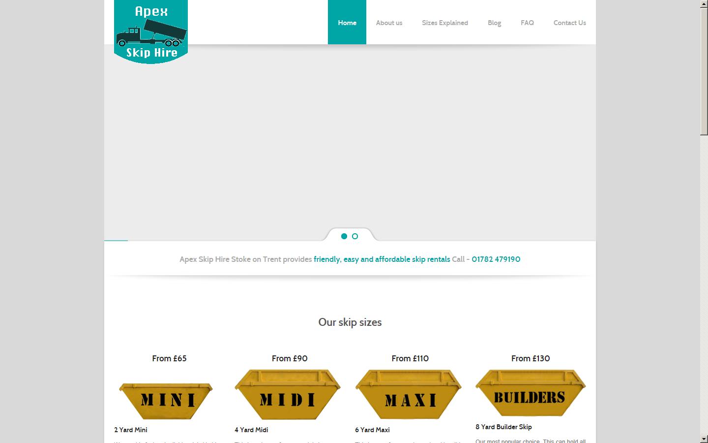 Apex Skip Hire Website