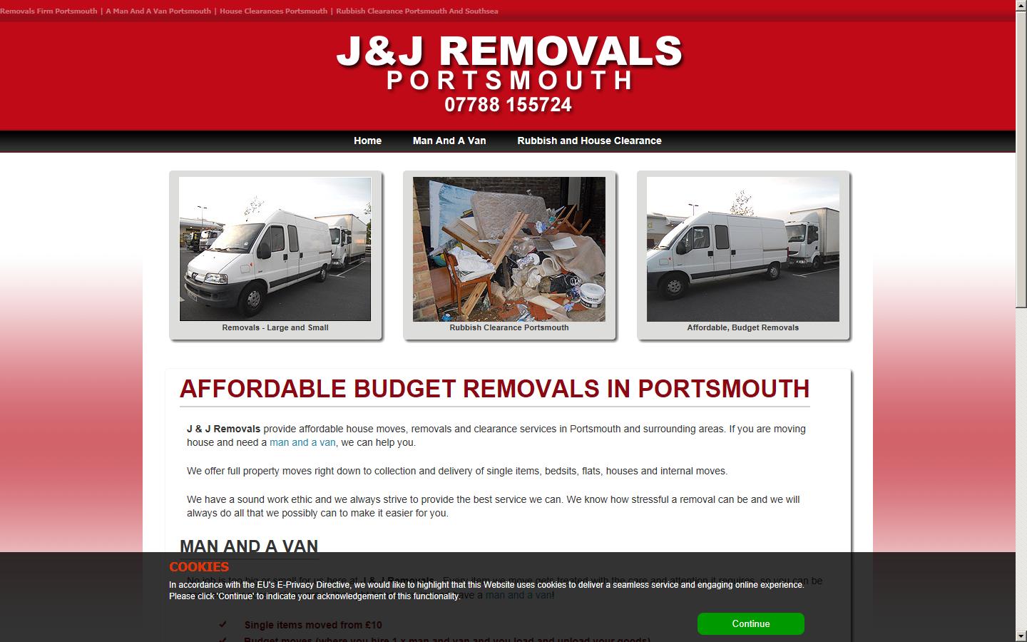 J & J Removals Website