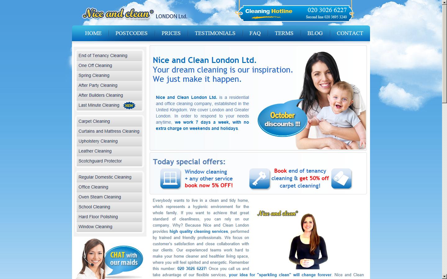 Nice & Clean London Ltd Website