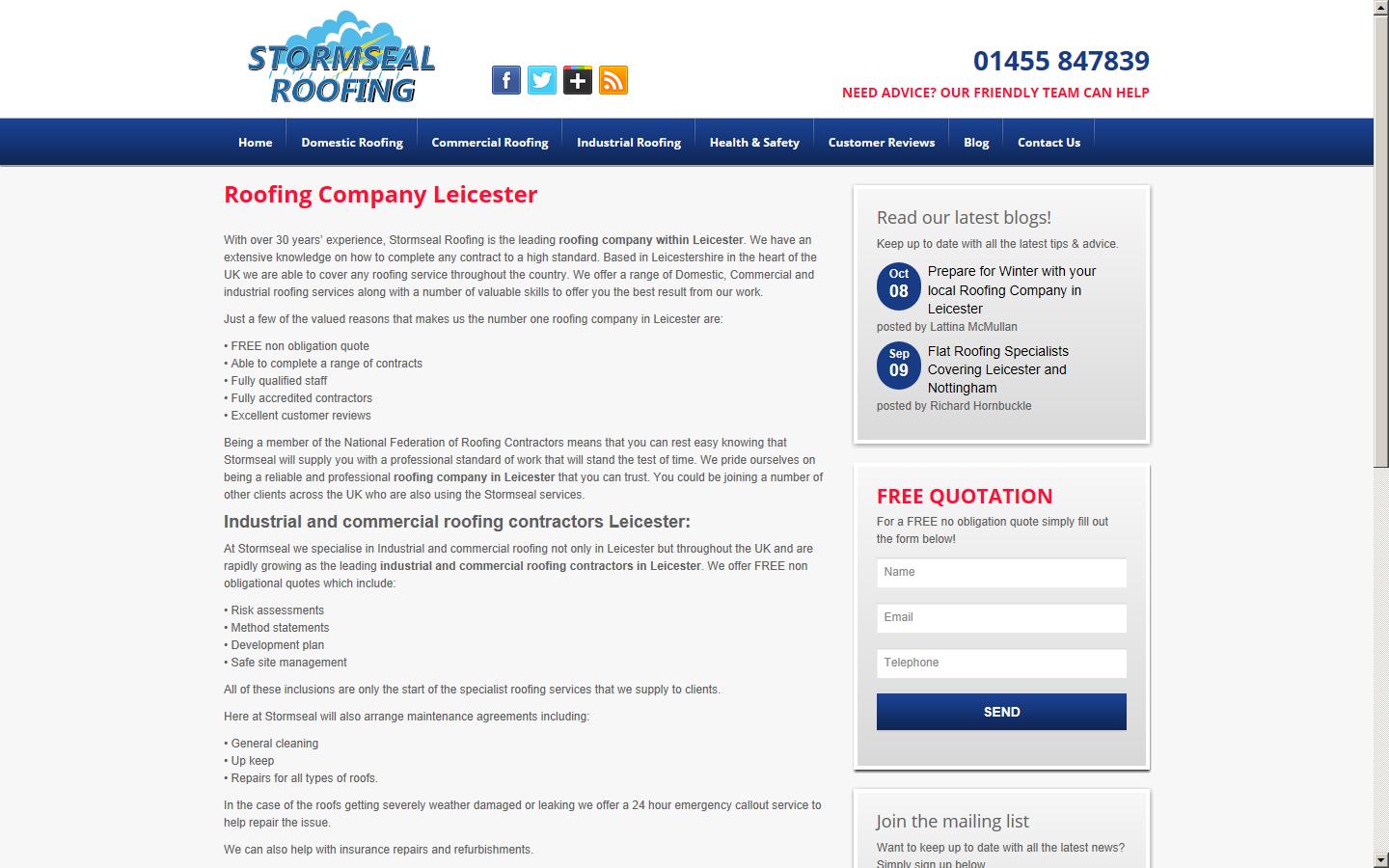 Stormseal Roofing Website