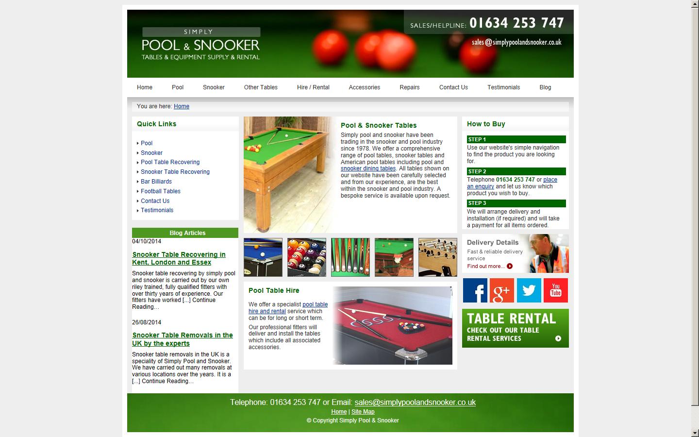 Simply Pool & Snooker Website