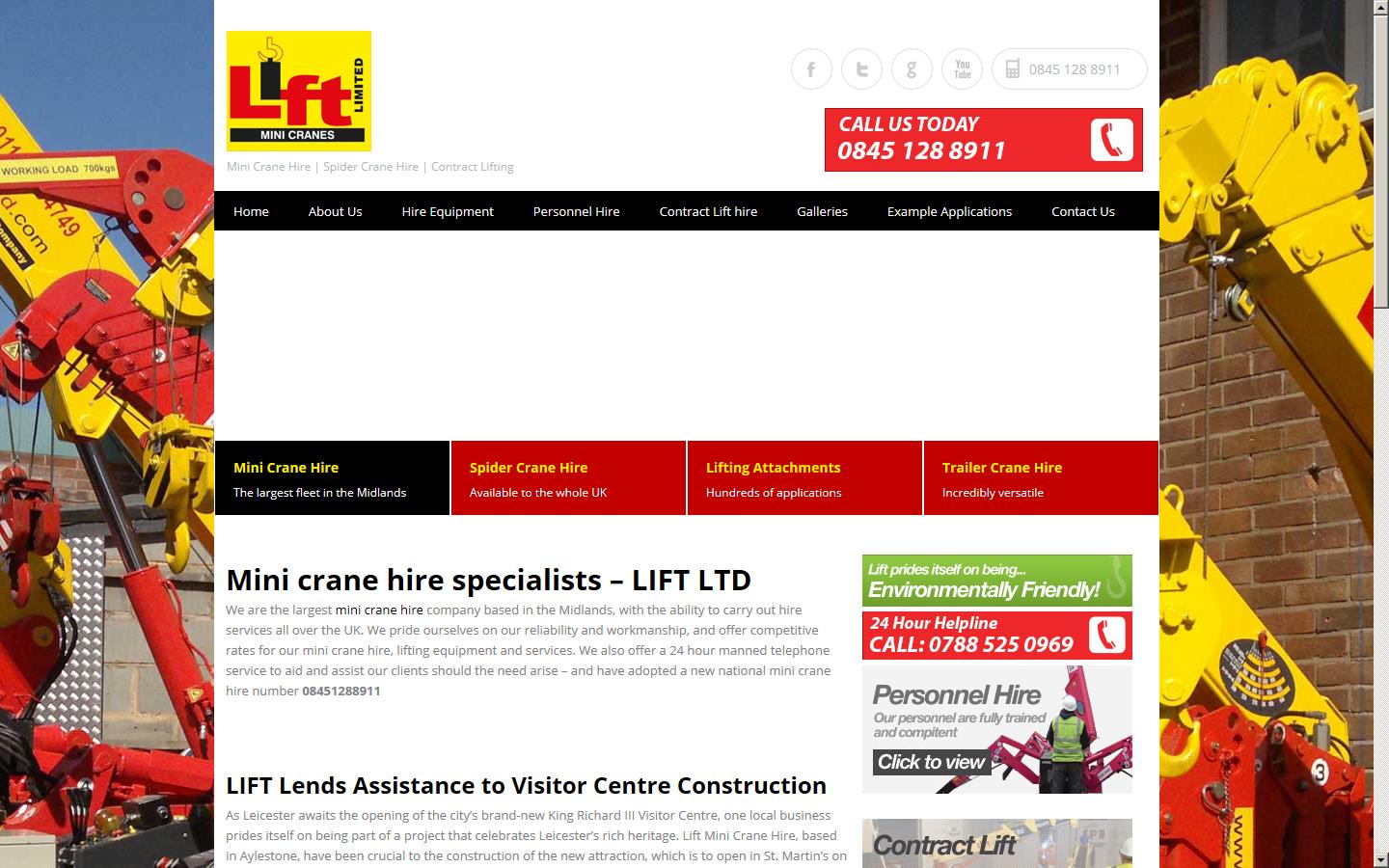 Lift Mini Cranes Ltd Website