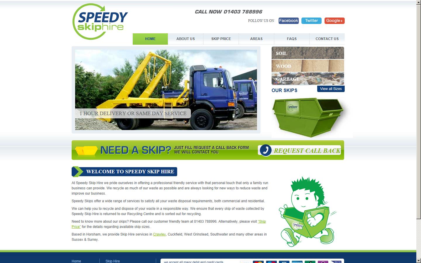 Speedy Skip Hire Website