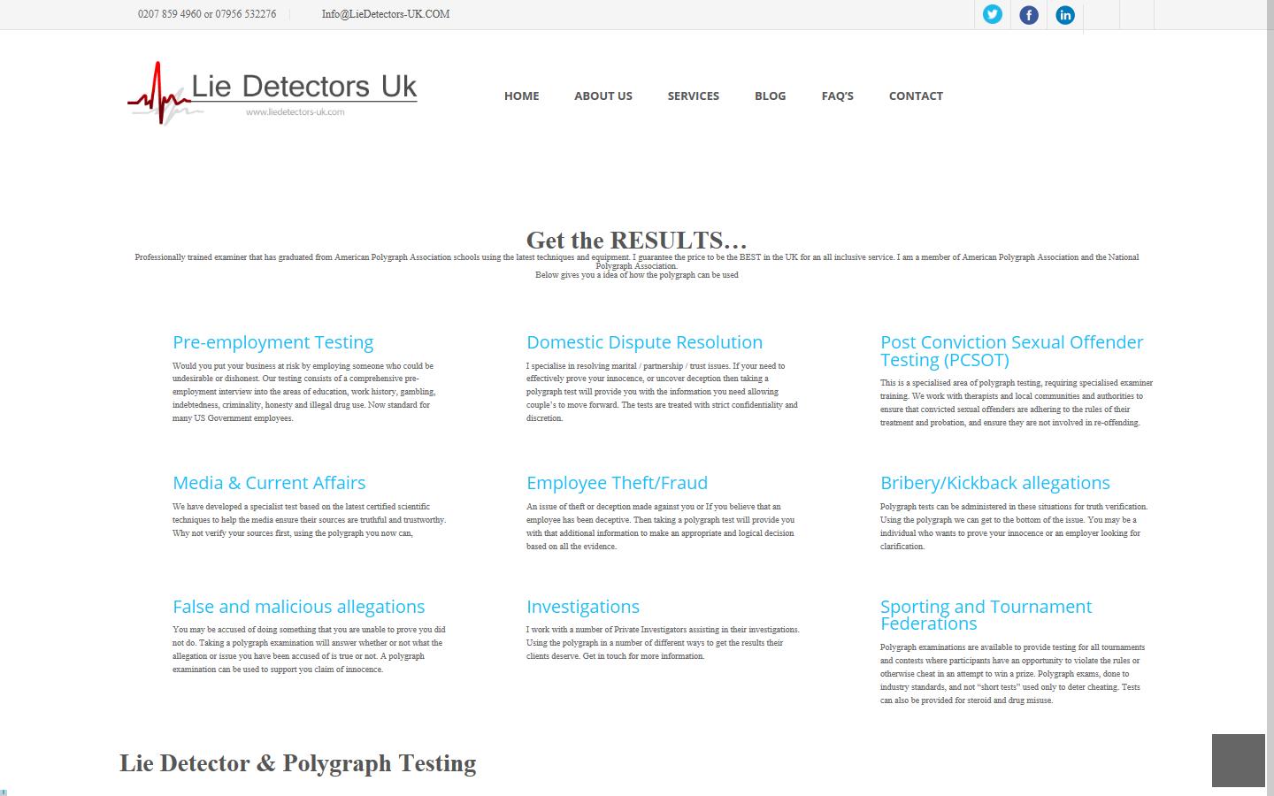 Lie Detectors UK Website