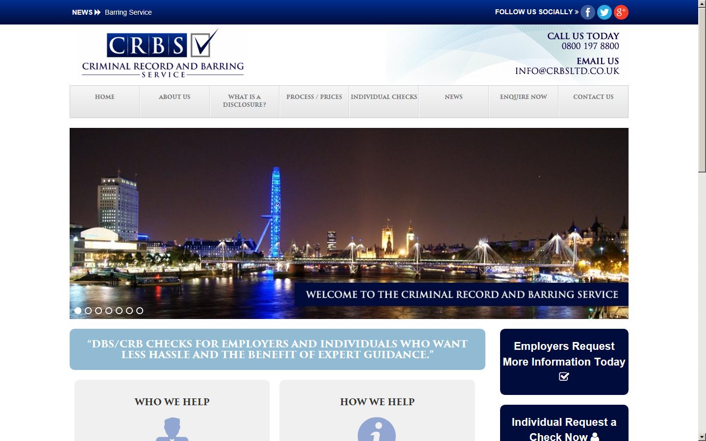 Criminal Record & Barring Service Website