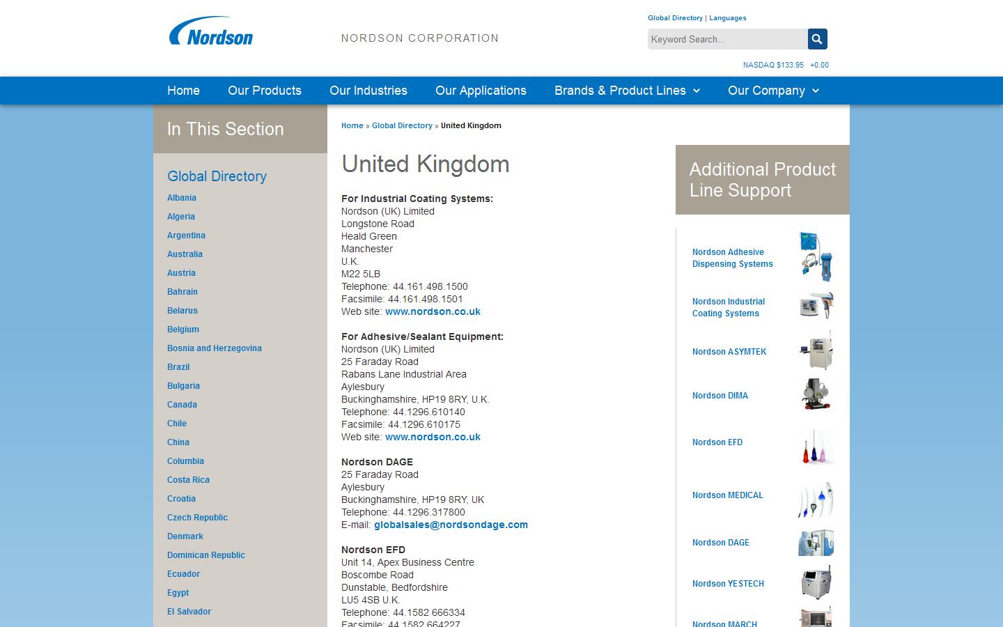 Nordson UK Ltd Website