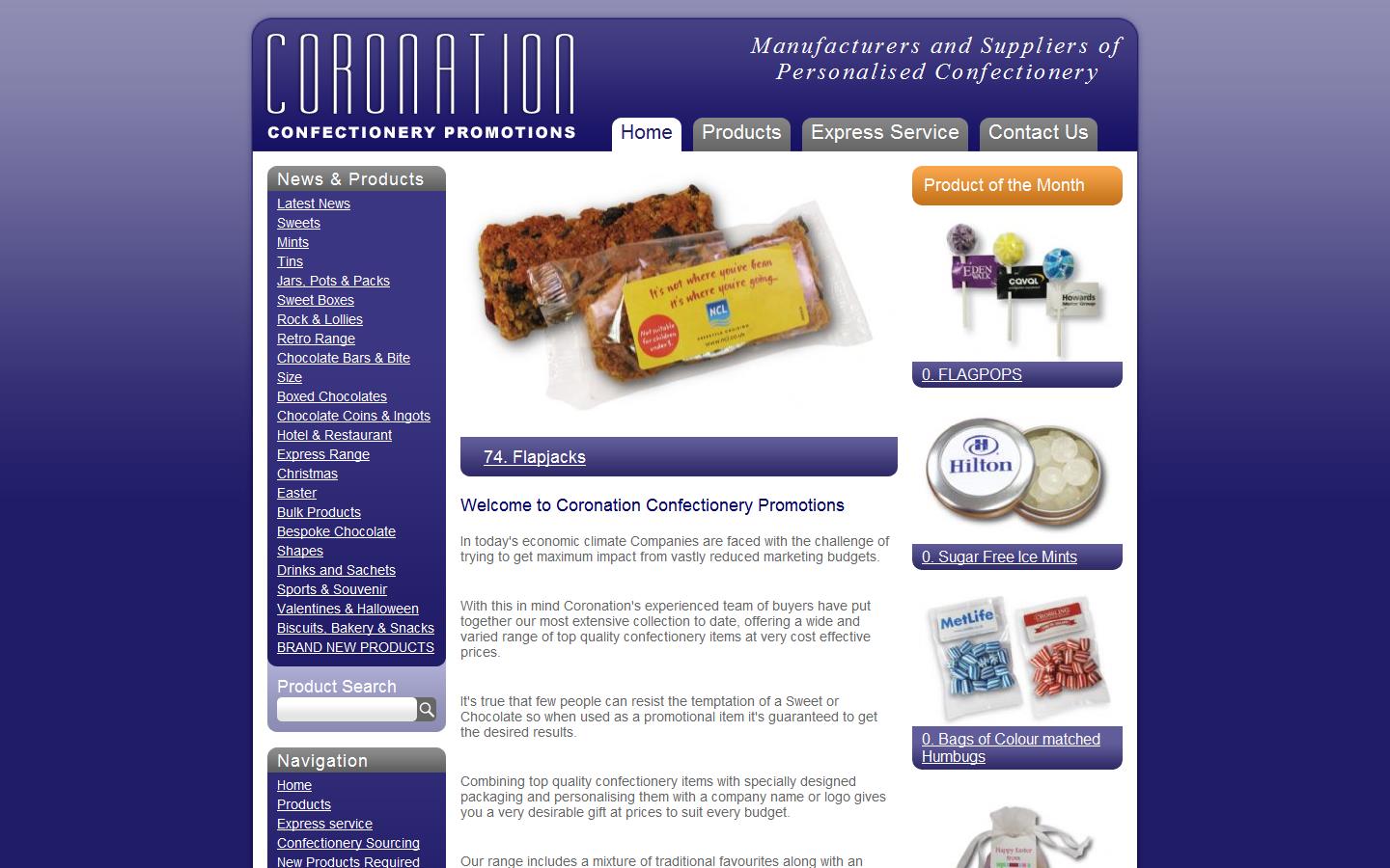 Coronation Confectionery Promotions Website