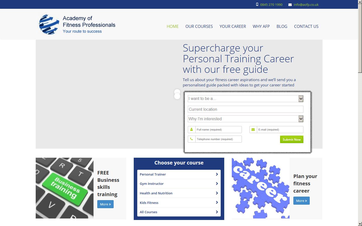 Academy of Fitness Professionals Website