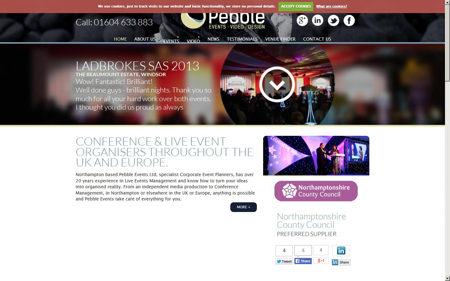 Pebble Events Ltd Website