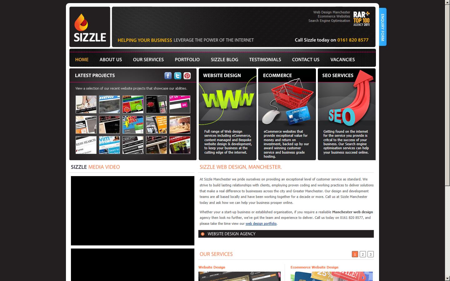 Sizzle Media Online Website