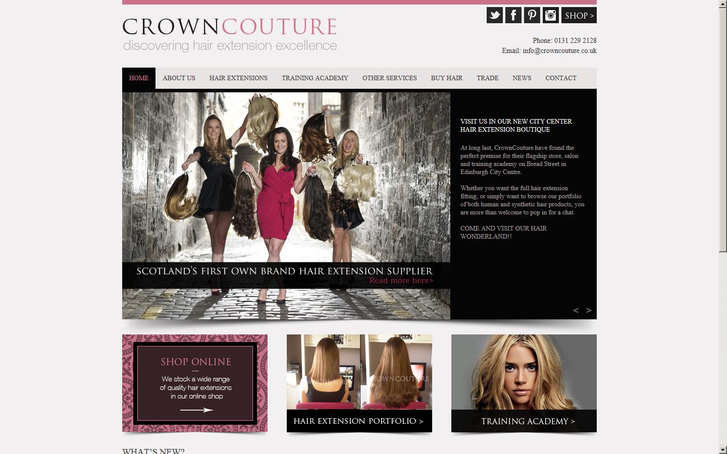 Crowncouture Hair Extensions Website