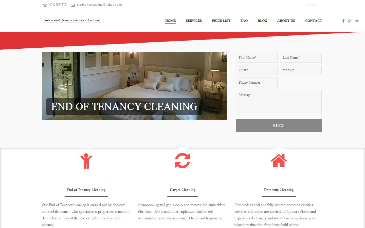 MaxiPower Cleaning Ltd Website
