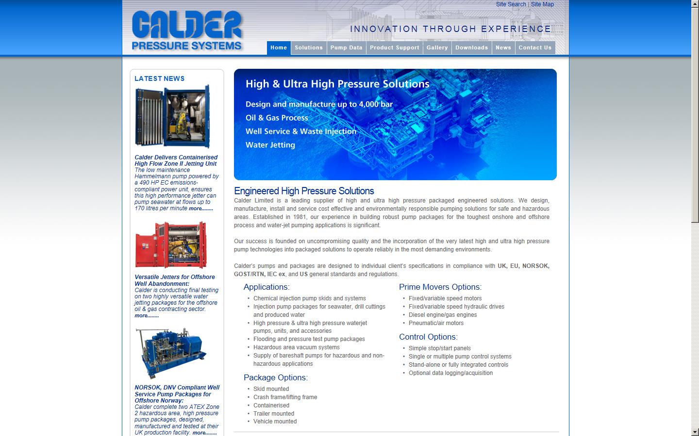 Calder Pressure Systems  Website
