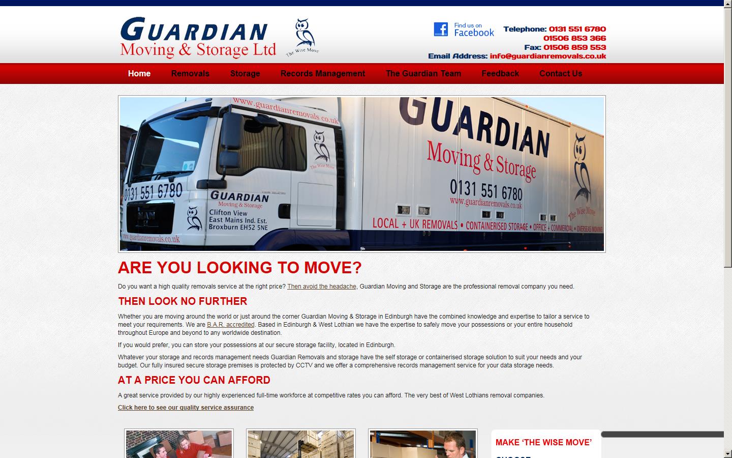 Guardian Moving & Storage Ltd Website