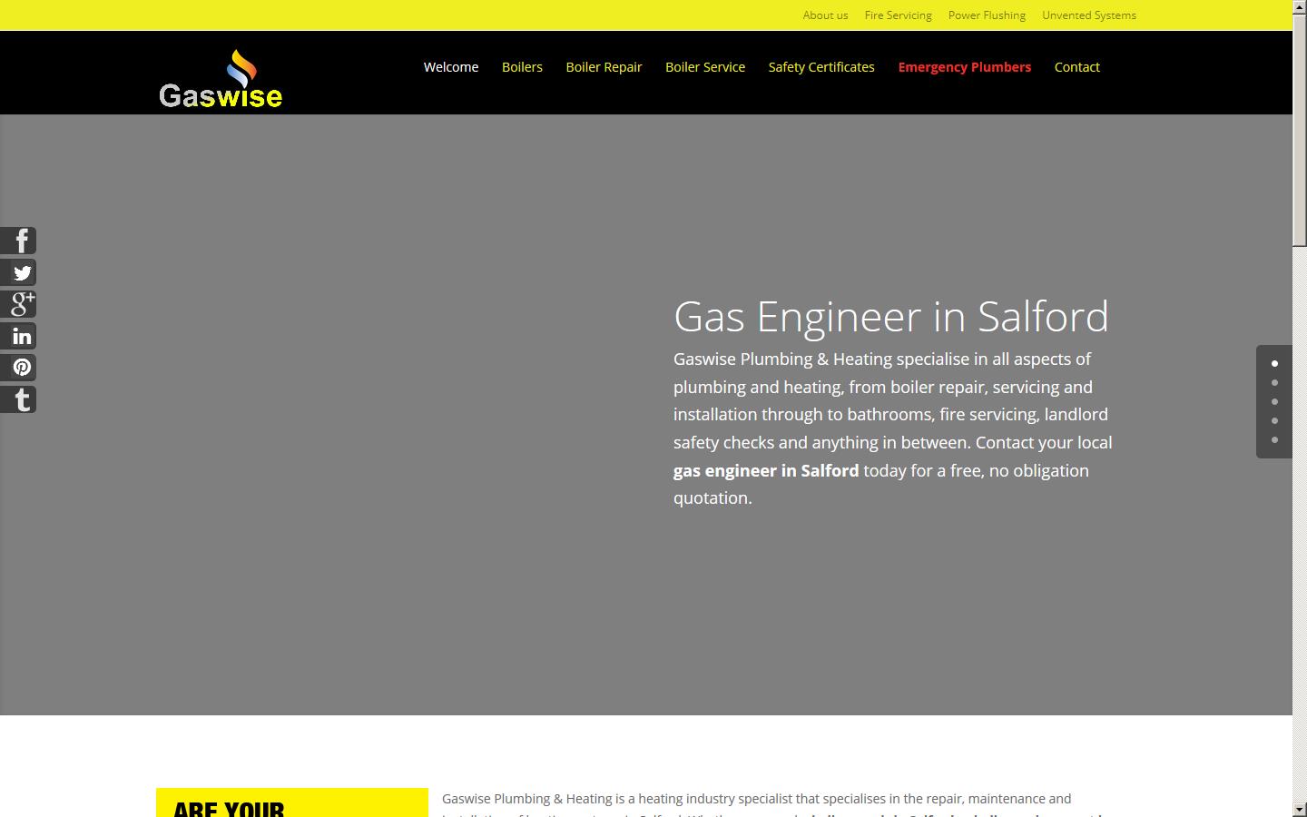 Gaswise Plumbing & Heating Website