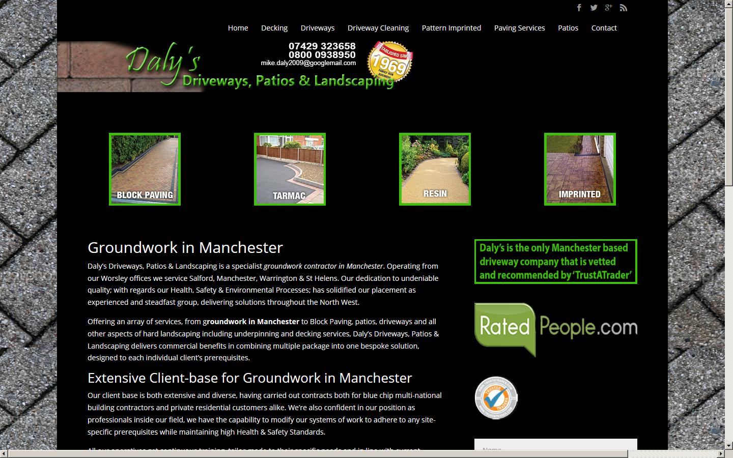 Dalys Driveways, Patios & Landscaping Website