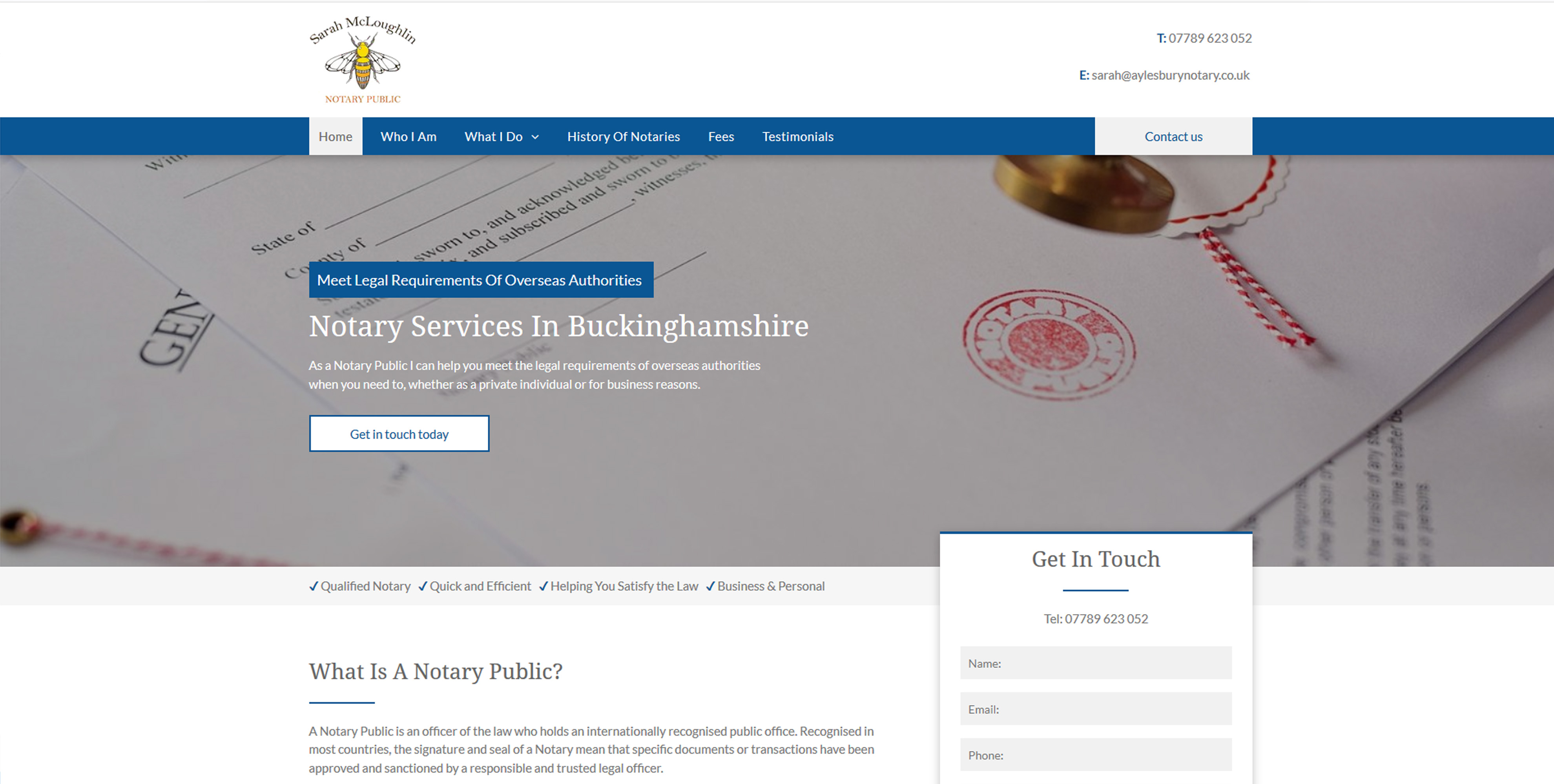 Sarah McLoughlin Notary Public Website