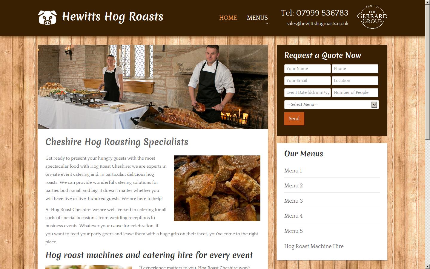 Hewitts Hog Roasts Website