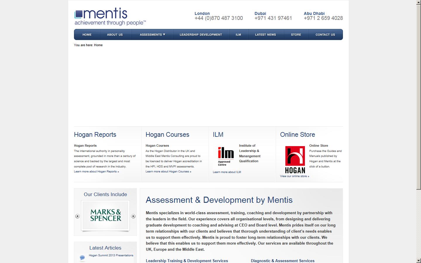 Mentis Consulting Website
