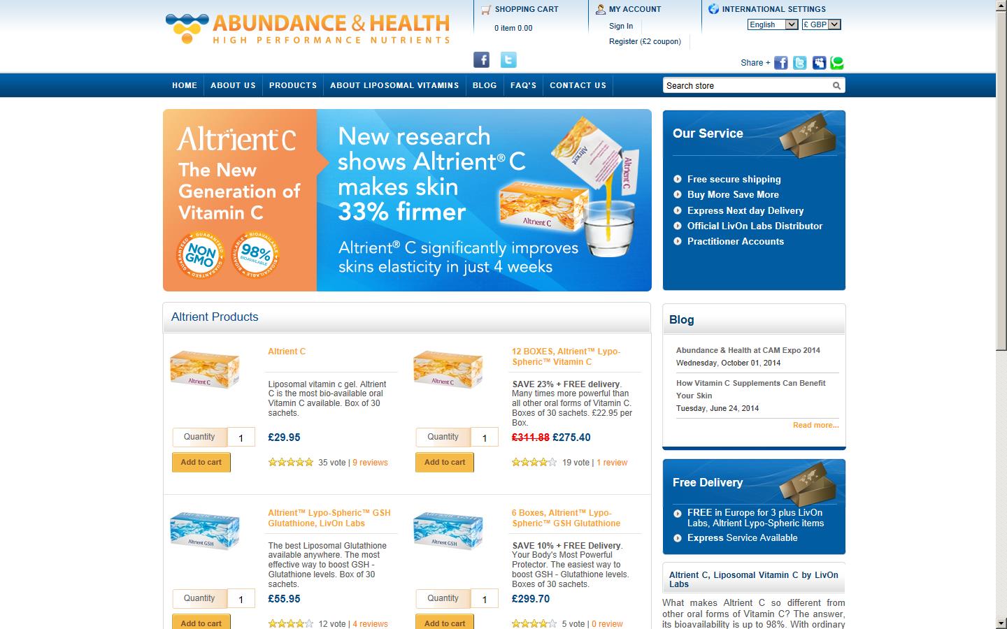 Abundance & Health Ltd Website