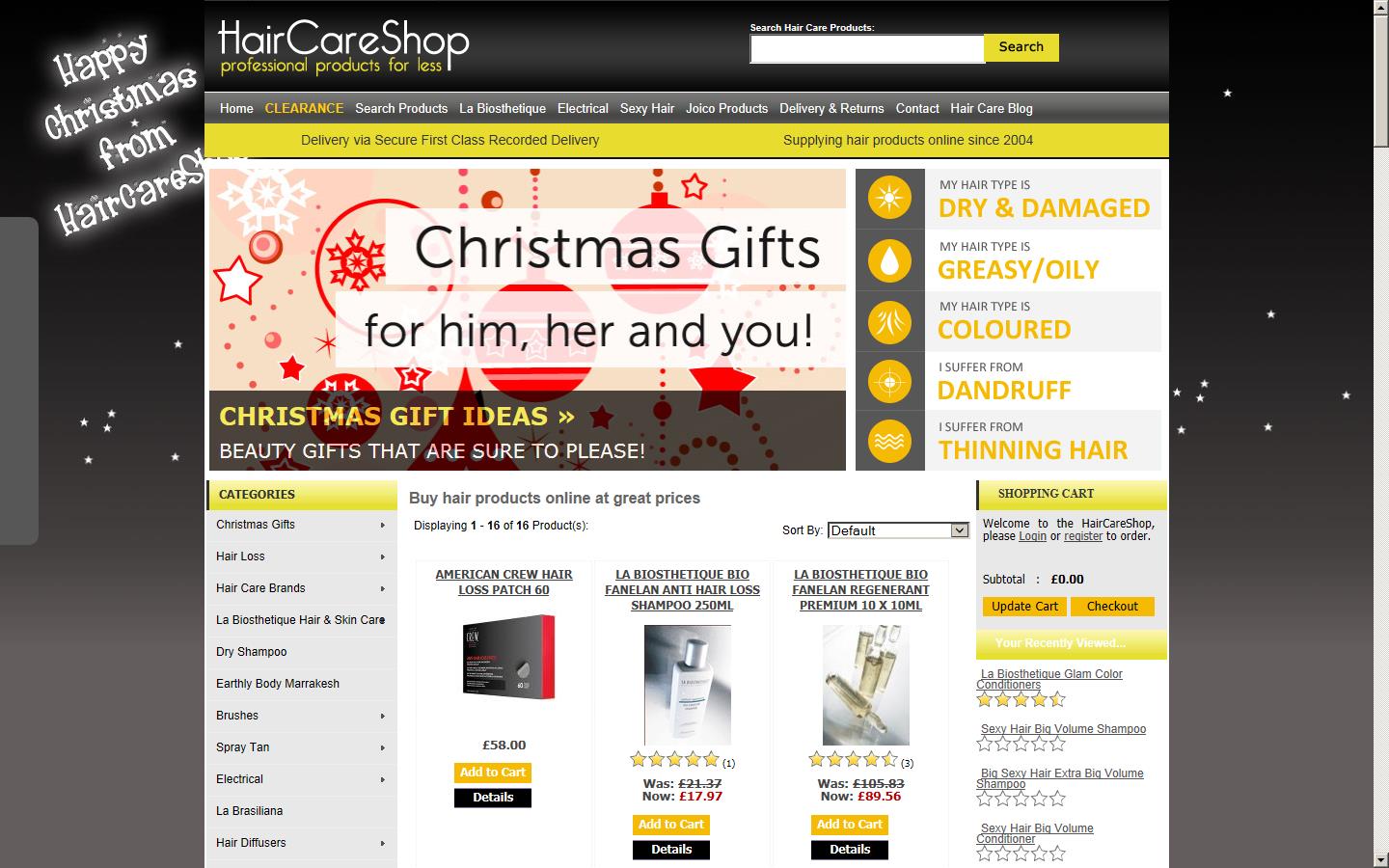 HairCareShop Website