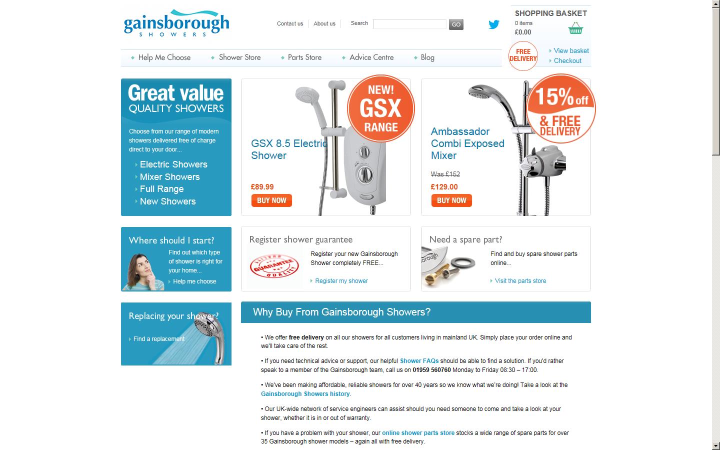 Gainsborough Bathroom Products Ltd Website