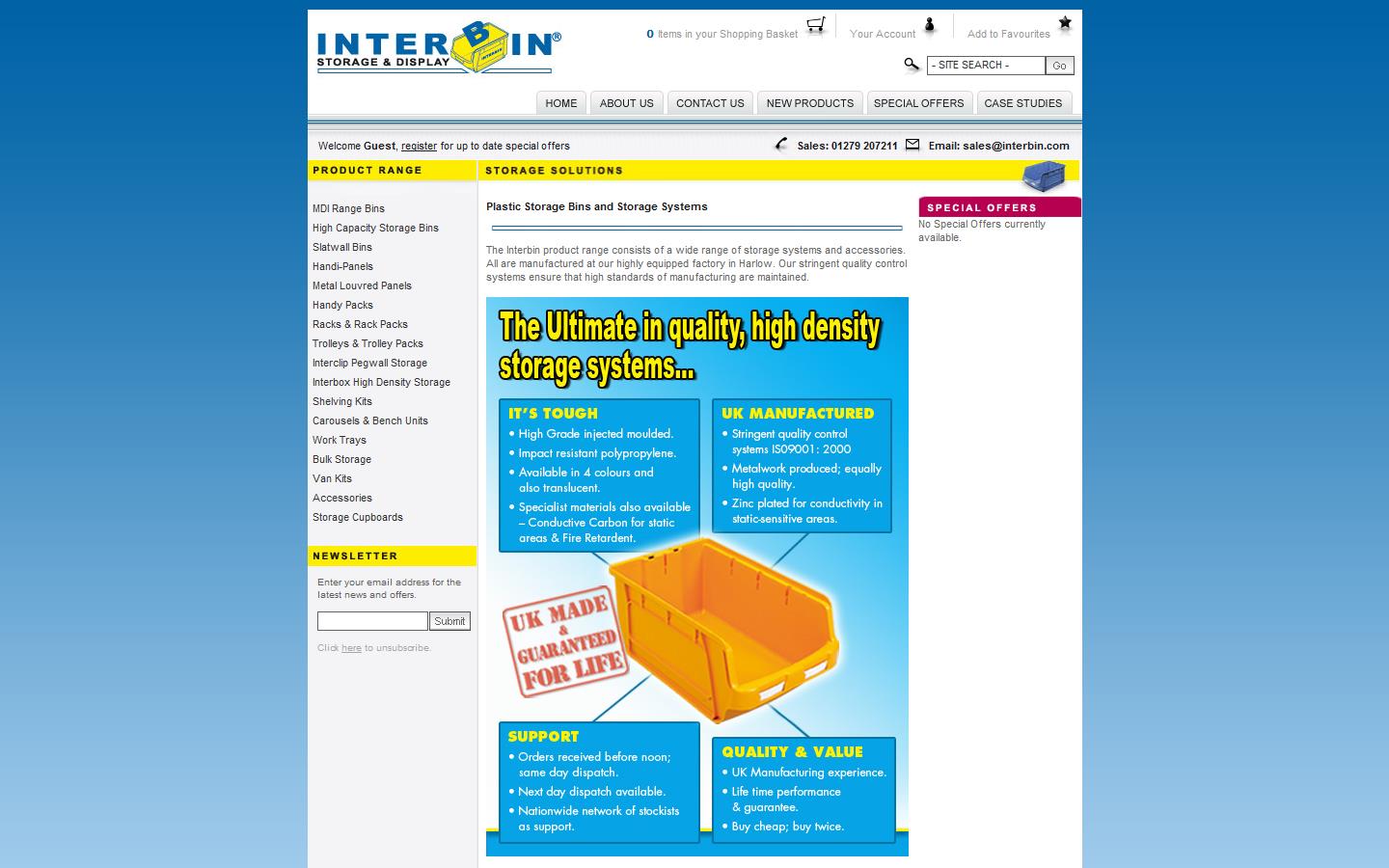Interbin Storage and Display (PPE Ltd) Website