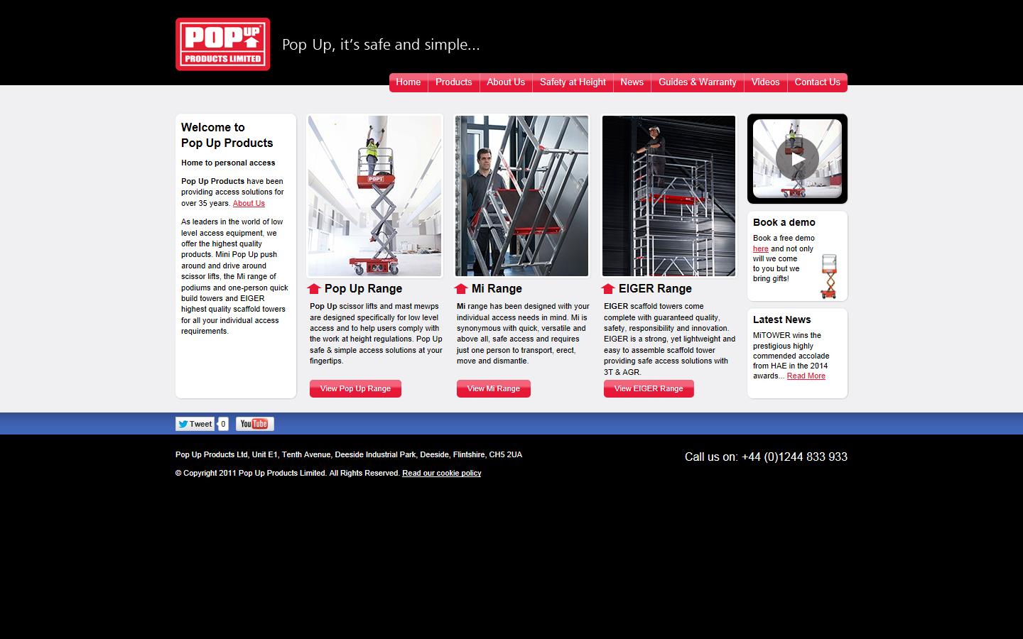 Pop Up Products Website