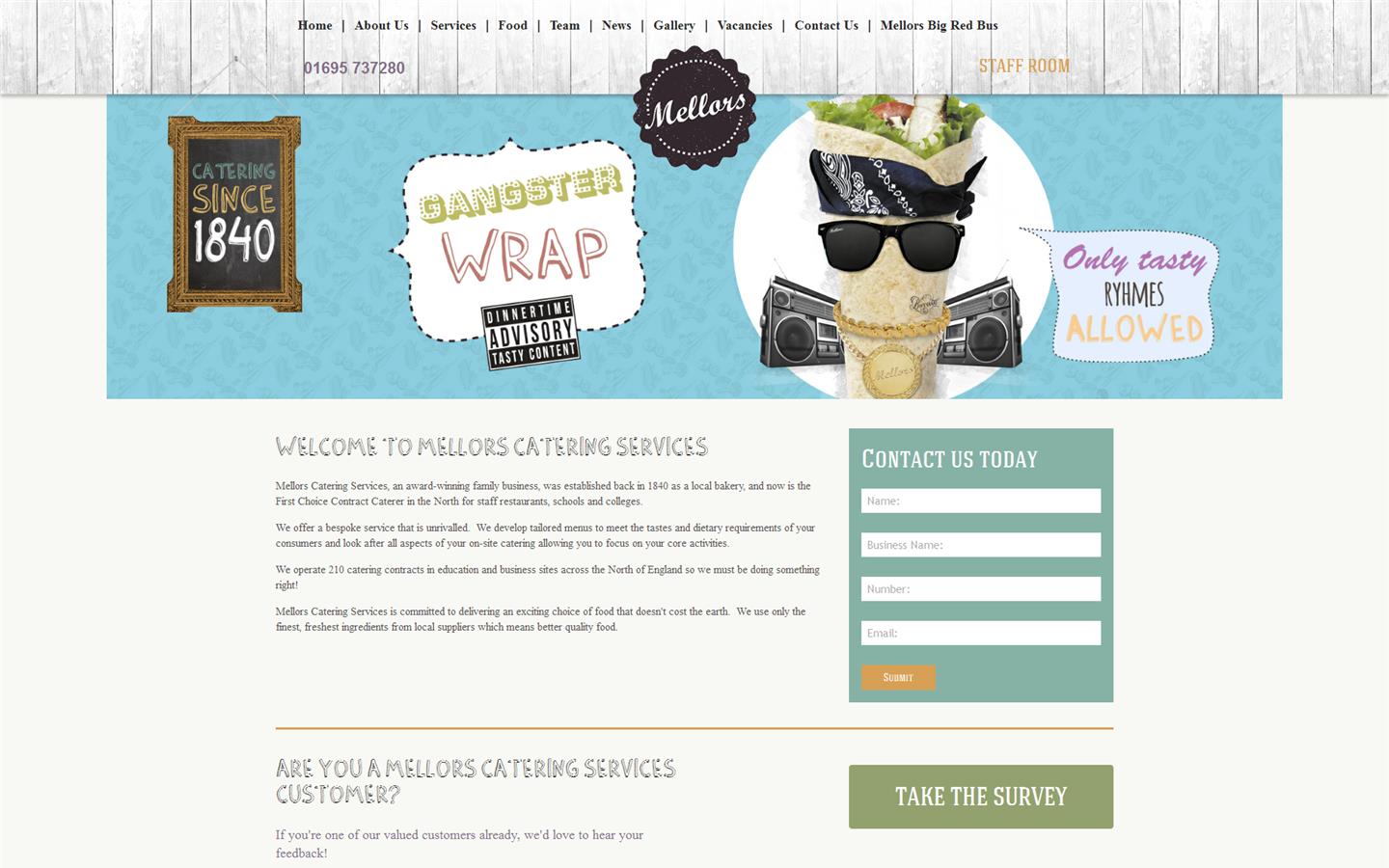 Mellors Catering Services Website